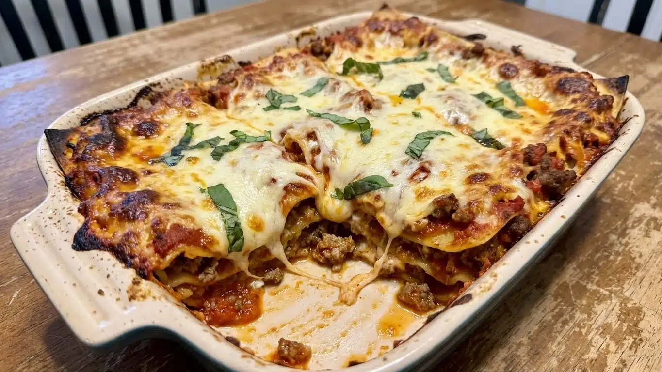 Pioneer Woman Lasagna: Hearty, Cheesy & Family-Favorite Comfort 2 Pioneer Woman Lasagna slice with cheese and sauce