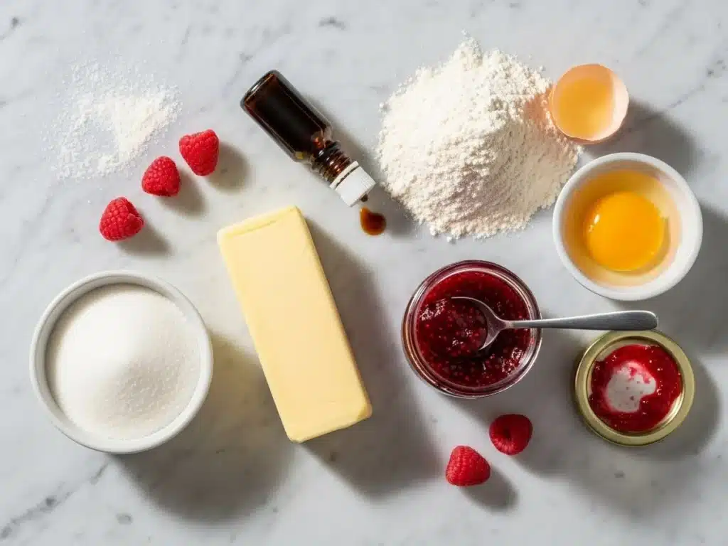 Ingredients for Raspberry Thumbprint Cookies