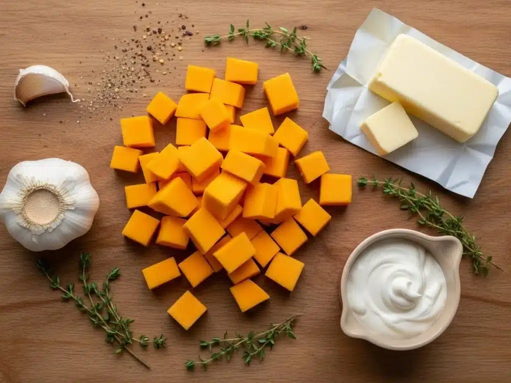 Ingredients for Roasted Garlic Mashed Butternut Squash