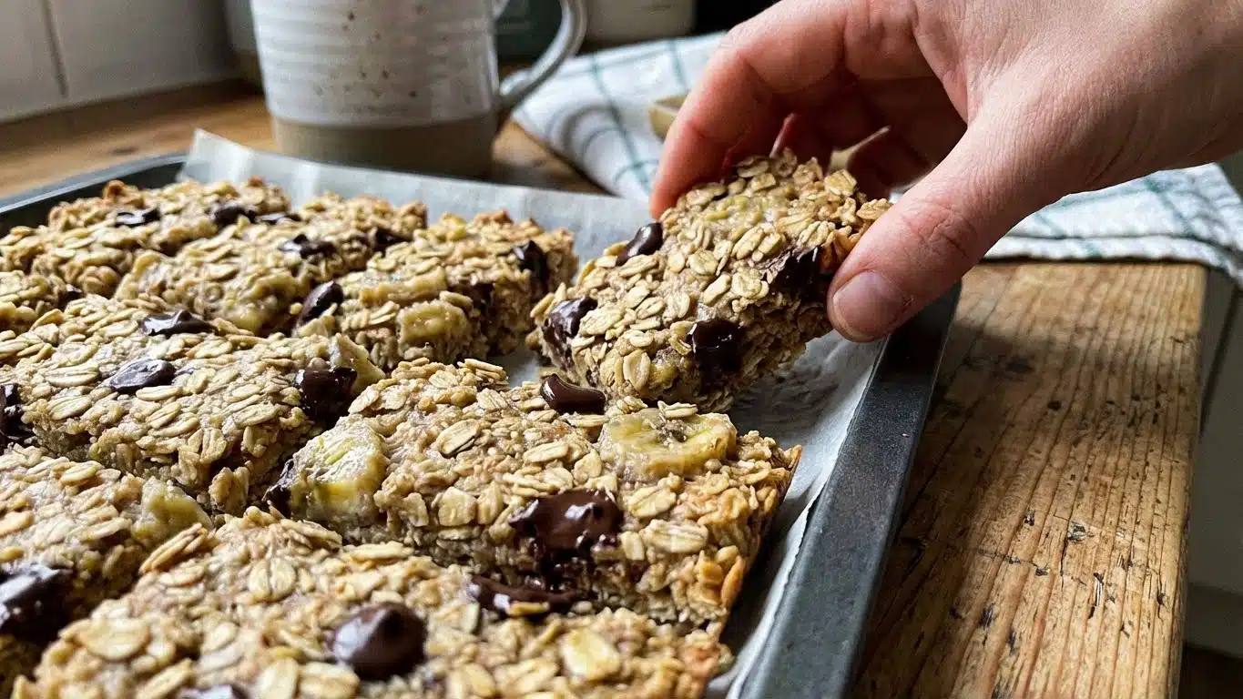 Banana Oatmeal Bars: Chewy, Wholesome & Naturally Sweet 2 Banana Oatmeal Bars with bananas and oats