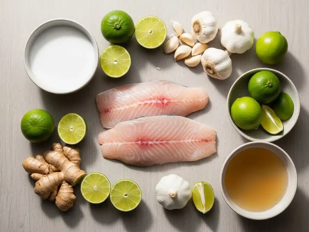 Ingredients for Coconut Lime Fish Soup