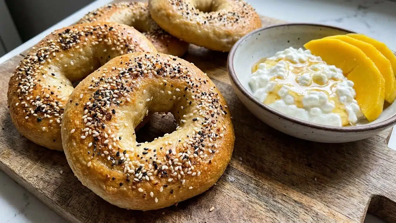 Cottage Cheese Flagels: Chewy, Protein-Packed & So Easy to Make 2 Cottage Cheese Flagels on cooling rack