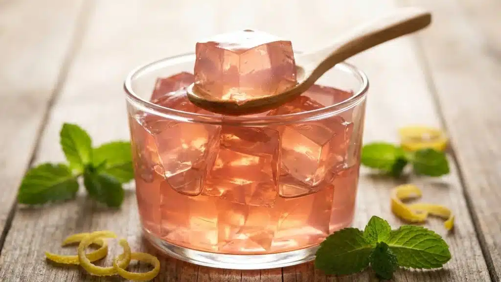 Bariatric Gelatin Recipe for Weight Loss: Simple Guide to Appetite Control 5 Perfectly cubed bariatric gelatin recipe with glossy, satisfying texture in clear glass