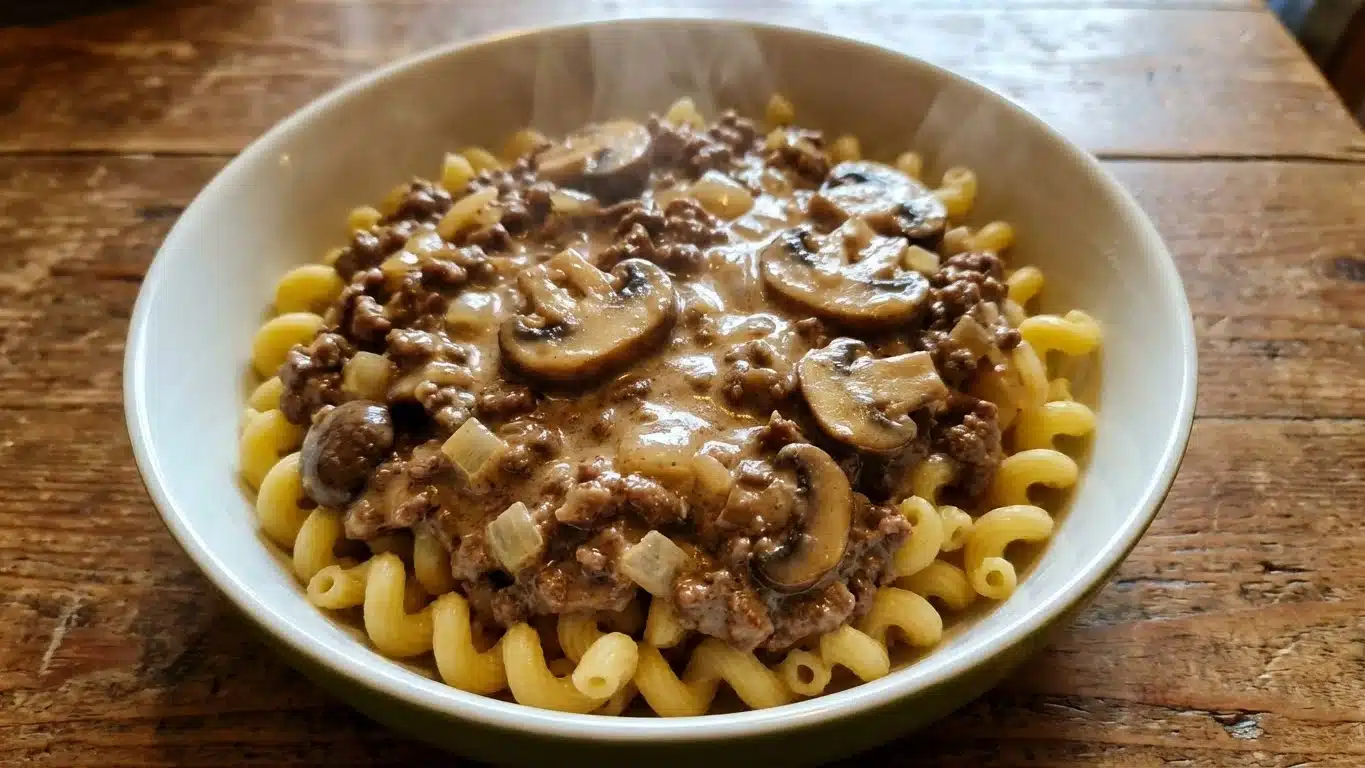 Ground Beef Stroganoff: Creamy, Savory & Family-Approved 2 Ground Beef Stroganoff with noodles and parsley