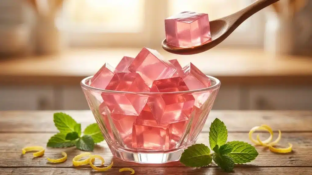 Jello Diet Recipe For Weight Loss: Simple Guide to Appetite Control Without False Promises 5 Perfectly cubed jello diet recipe with glossy texture in elegant serving glass