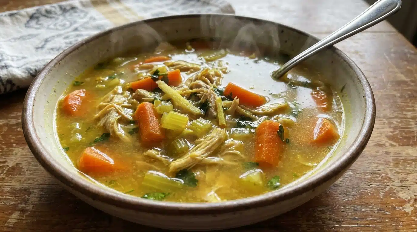 Lemon Ginger Turmeric Chicken Soup: Bright, Healing & Delicious 2 Lemon Ginger Turmeric Chicken Soup in bowl