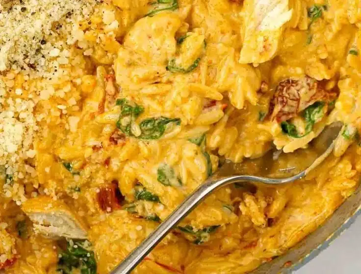 Delicious Marry Me Chicken One Pot Pasta served in a bowl.