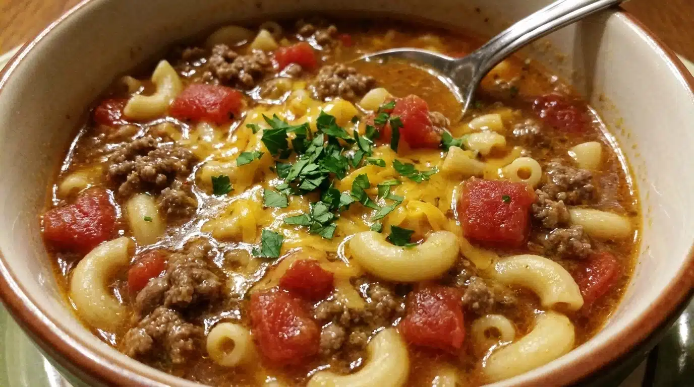 Million Dollar Soup in bowl with cheese and spinach