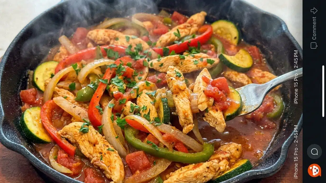 One-Pan Chicken Gallaba Skillet with peppers and spices