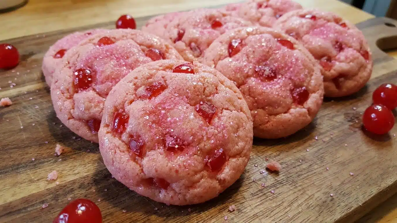 Pink Maraschino Cherry Sugar Cookies
