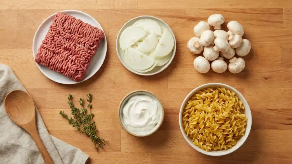  Ingredients for Quick Beef Stroganoff