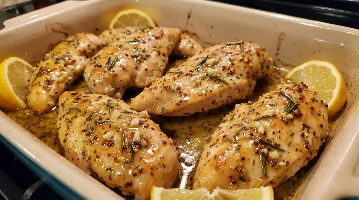 Baked Chicken with Mustard Herb Sauce – Easy Oven Dinner