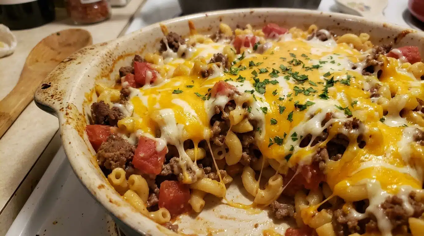 Cheesy Beef and Macaroni Casserole