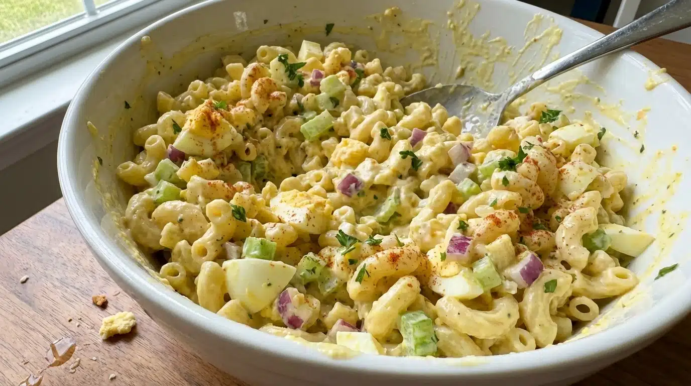 Creamy Deviled Egg Macaroni Salad