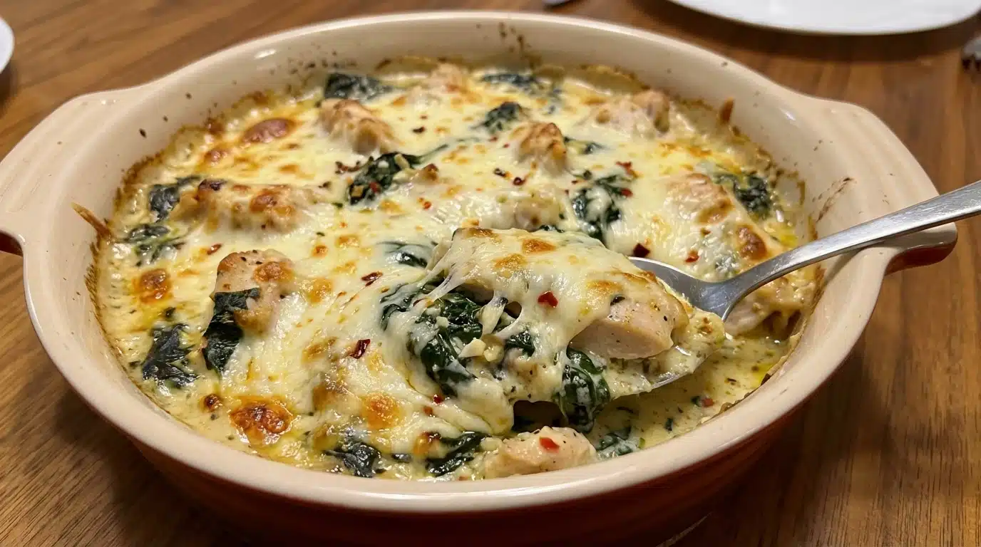 Creamy Spinach Chicken Bake – Easy Comfort Dinner Recipe