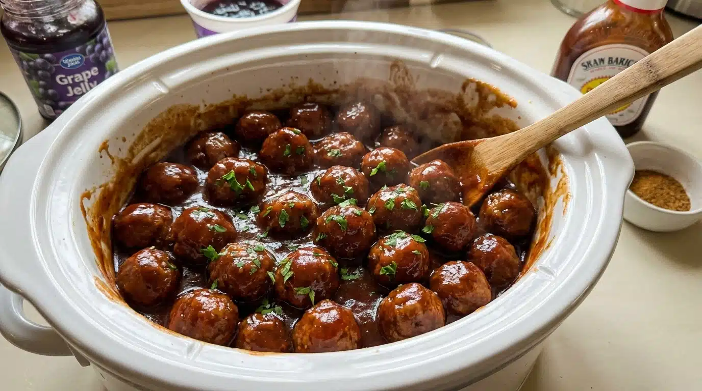 Crockpot BBQ Meatballs