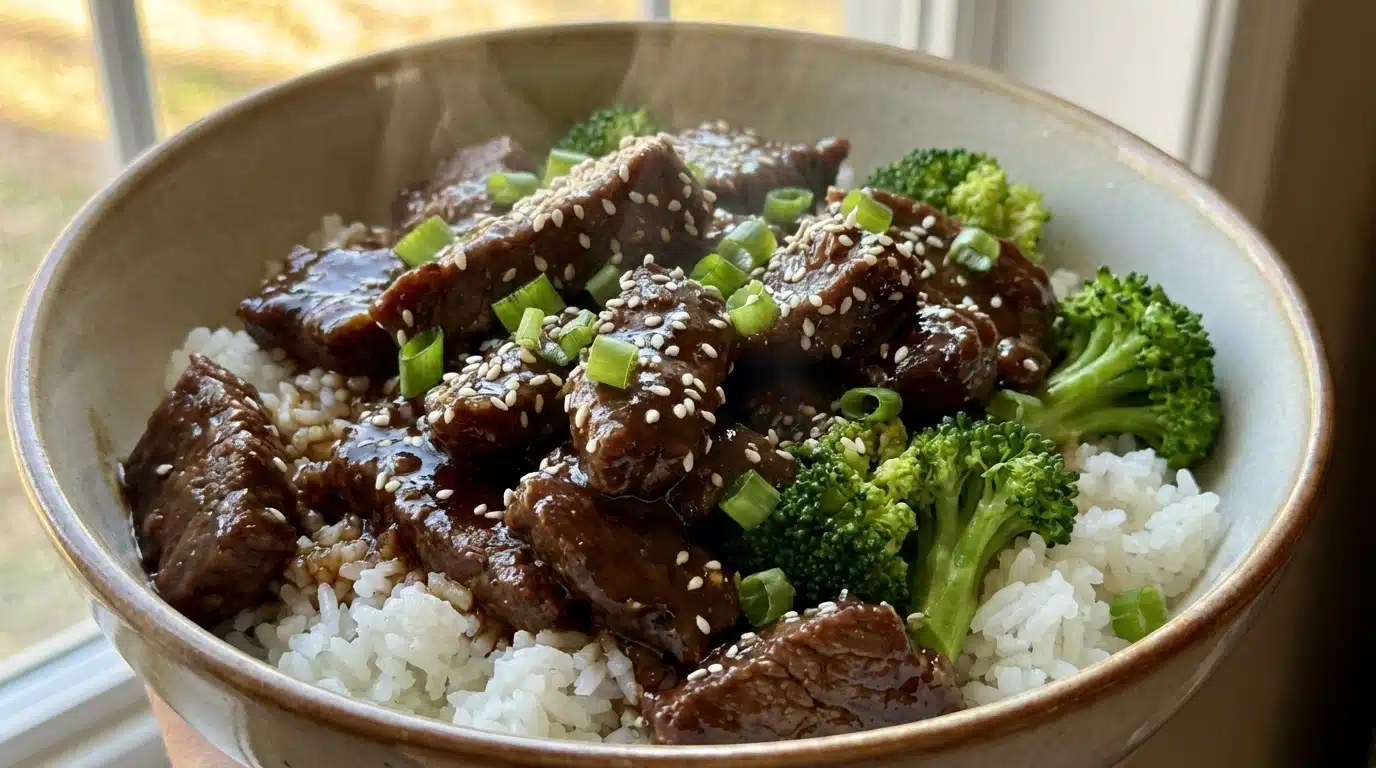 Slow Cooker Teriyaki Beef Bowls