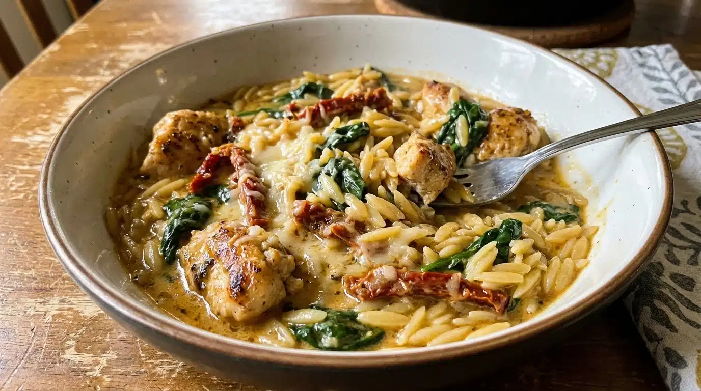 Tuscan Chicken and Orzo