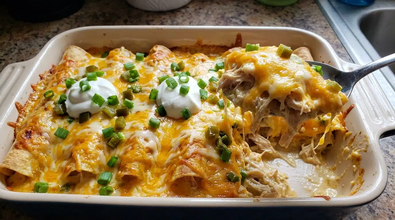 Jalapeño Popper Cheesy Chicken Enchiladas