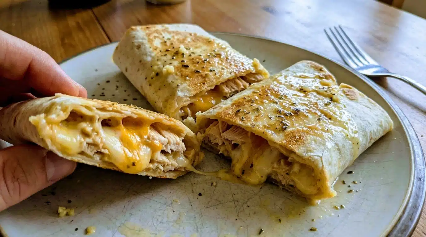 Cheesy Garlic Chicken Wraps