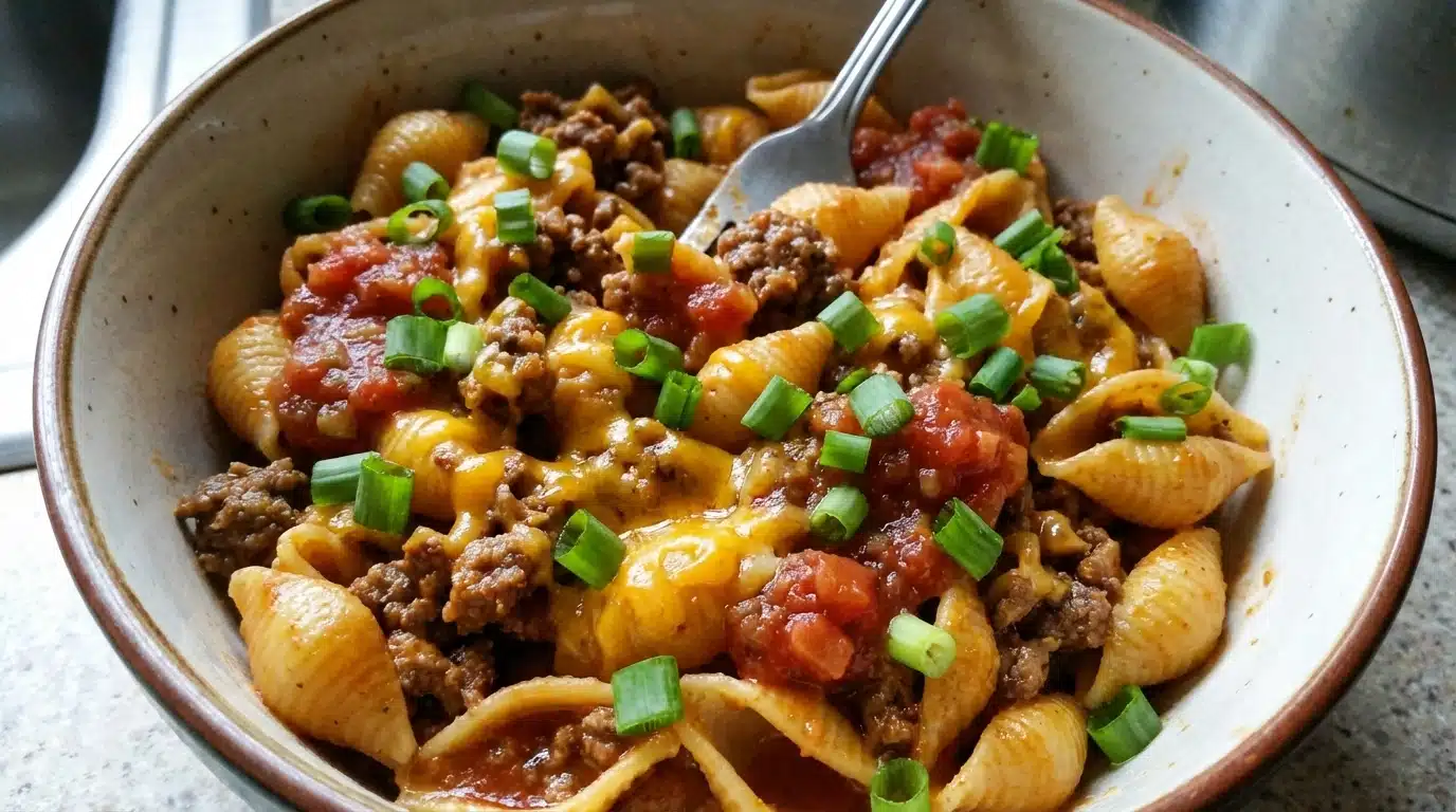 5-Ingredient Cheesy Taco Pasta