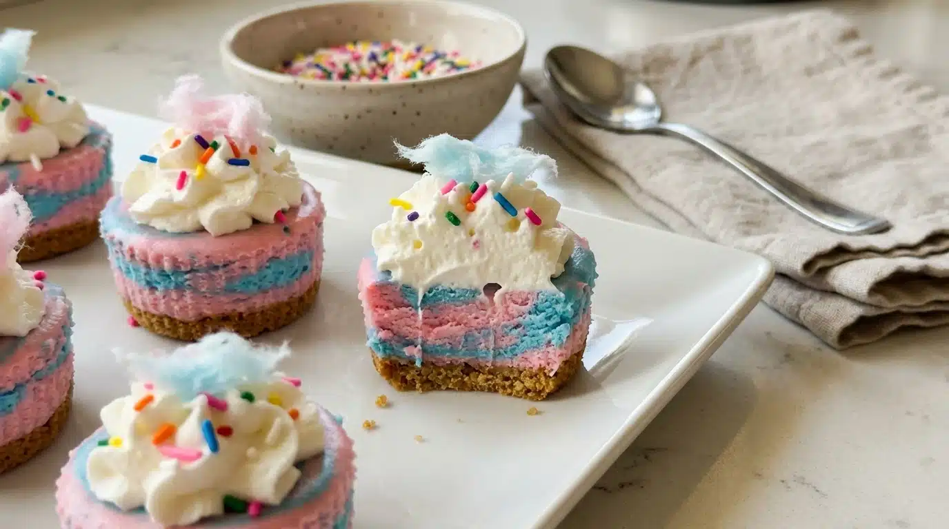 Cotton Candy Cheesecake Bites