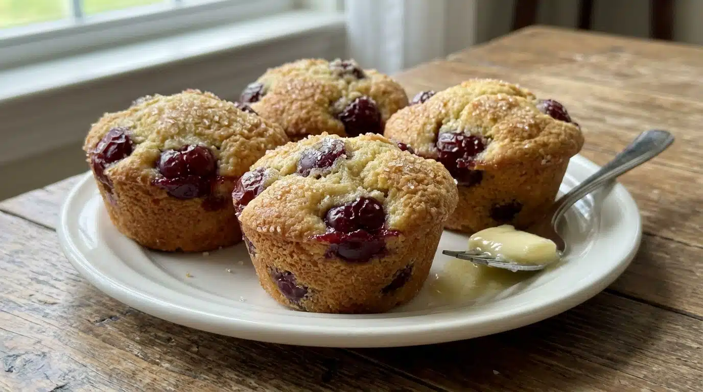Gluten-Free Cherry Cobbler Muffins