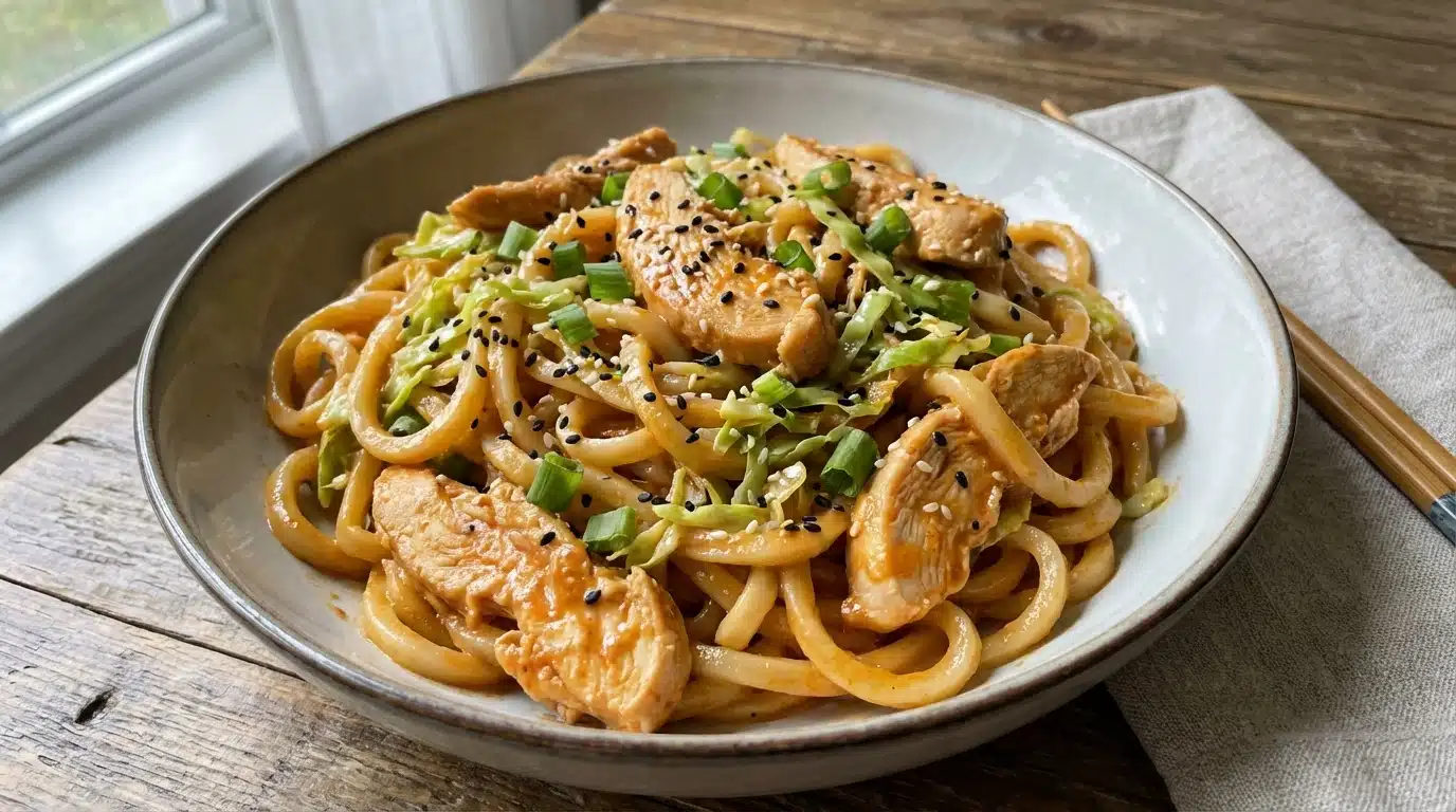 Spicy Bang Bang Chicken Udon Noodles