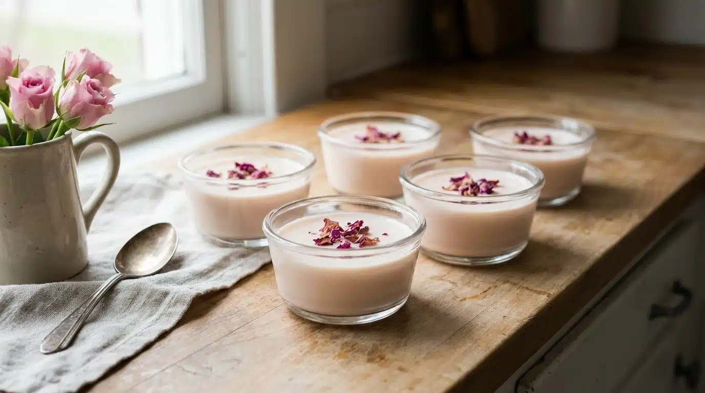 rose milk gelatin recipe for weight loss in portion cups
