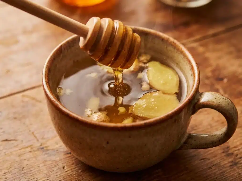 Viral Honey Trick Recipe: The Best Easy Morning Drink 6 Stirring raw honey into warm water for the viral honey trick recipe.