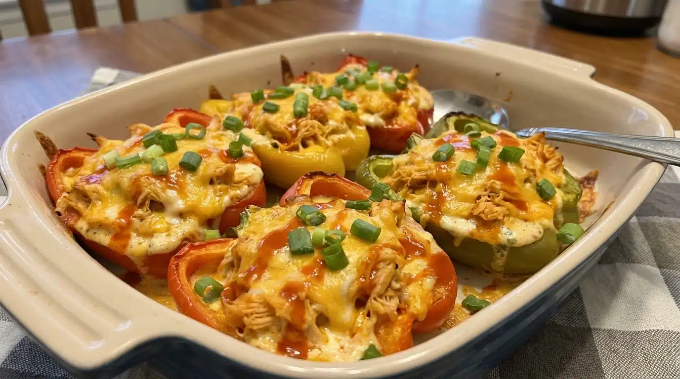 Buffalo Chicken Stuffed Bell Peppers