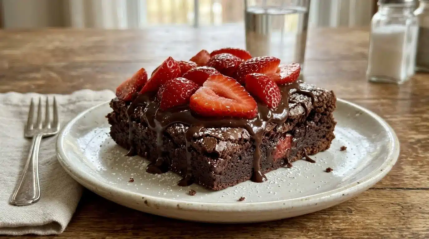 Chocolate Covered Strawberry Brownies