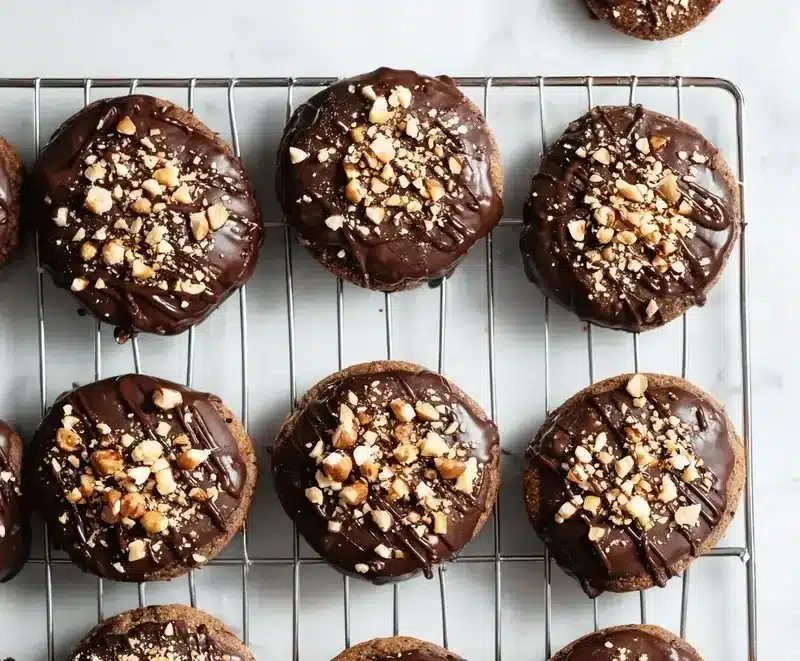 Delicious Chocolate Hazelnut Crunch Cookies on a plate