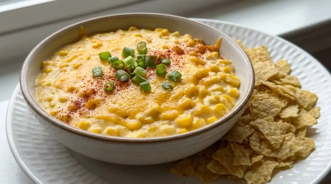 Creamy Crack Corn Dip served in a bowl, ideal for entertaining guests.
