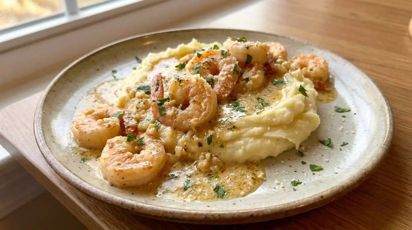 Creamy Garlic Shrimp Over Mashed Potatoes for Ultimate Comfort