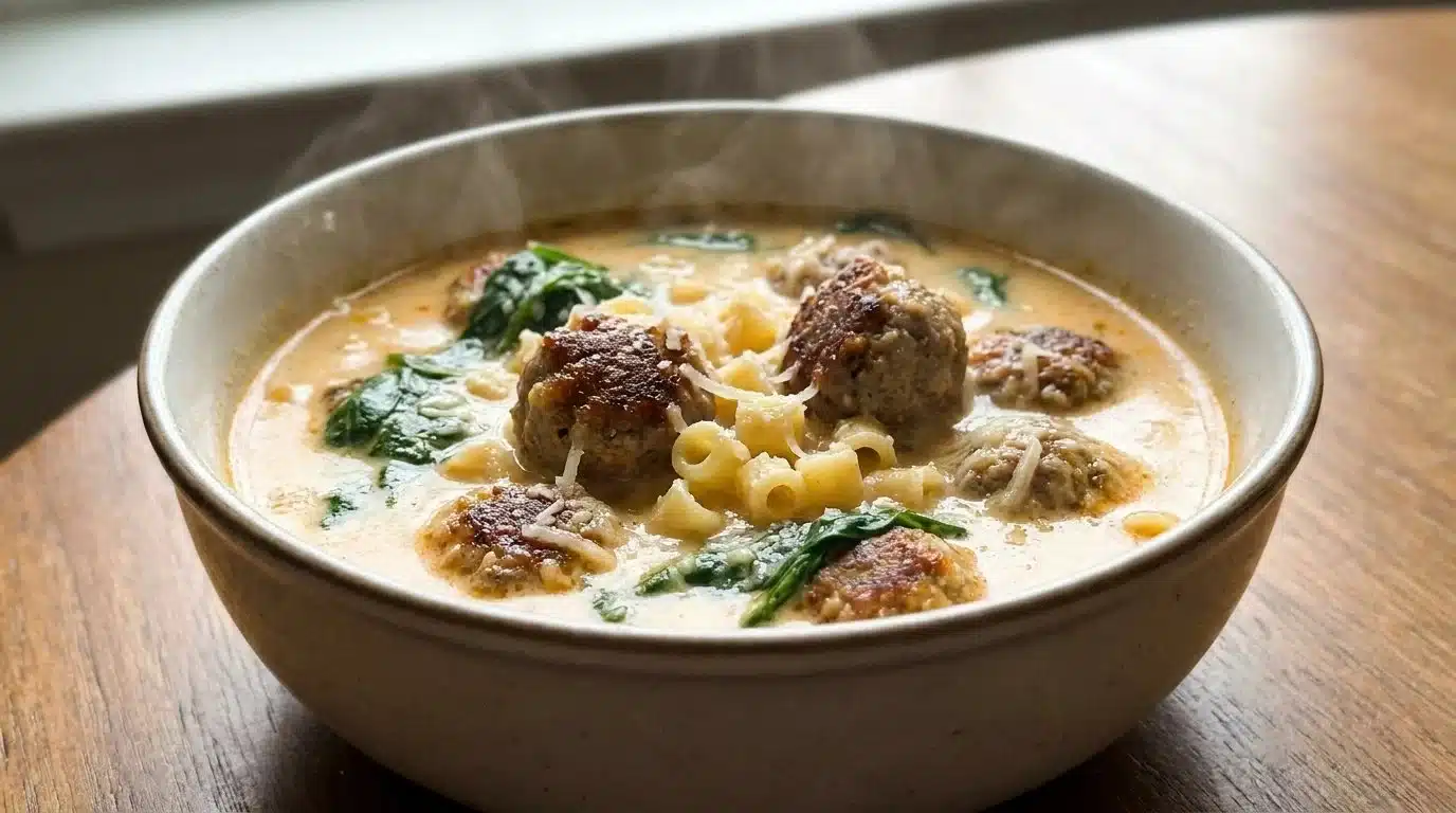 Creamy Italian Meatball Soup Perfect for Cozy Family Nights