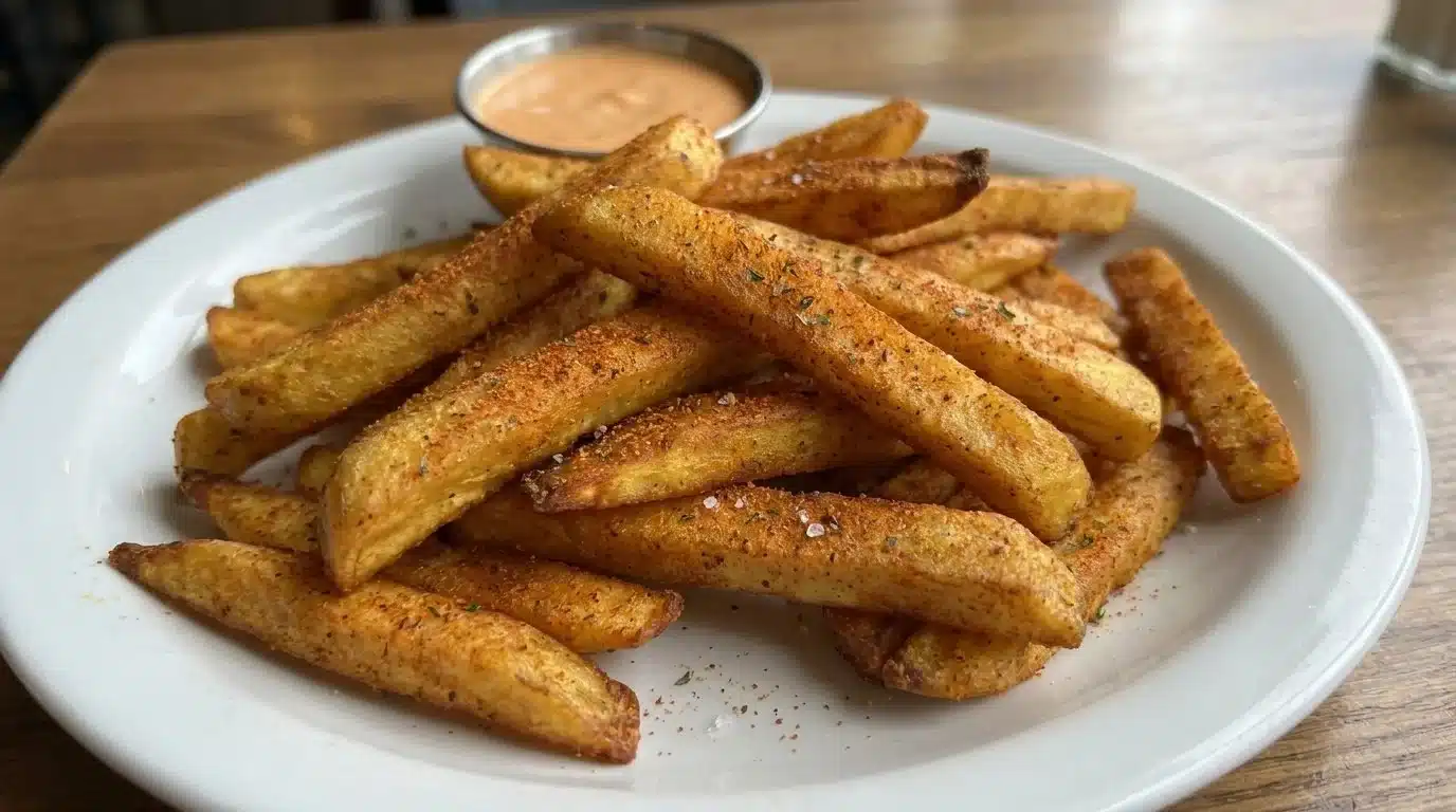 Crispy Cajun Plantain Fries served as a flavorful snack