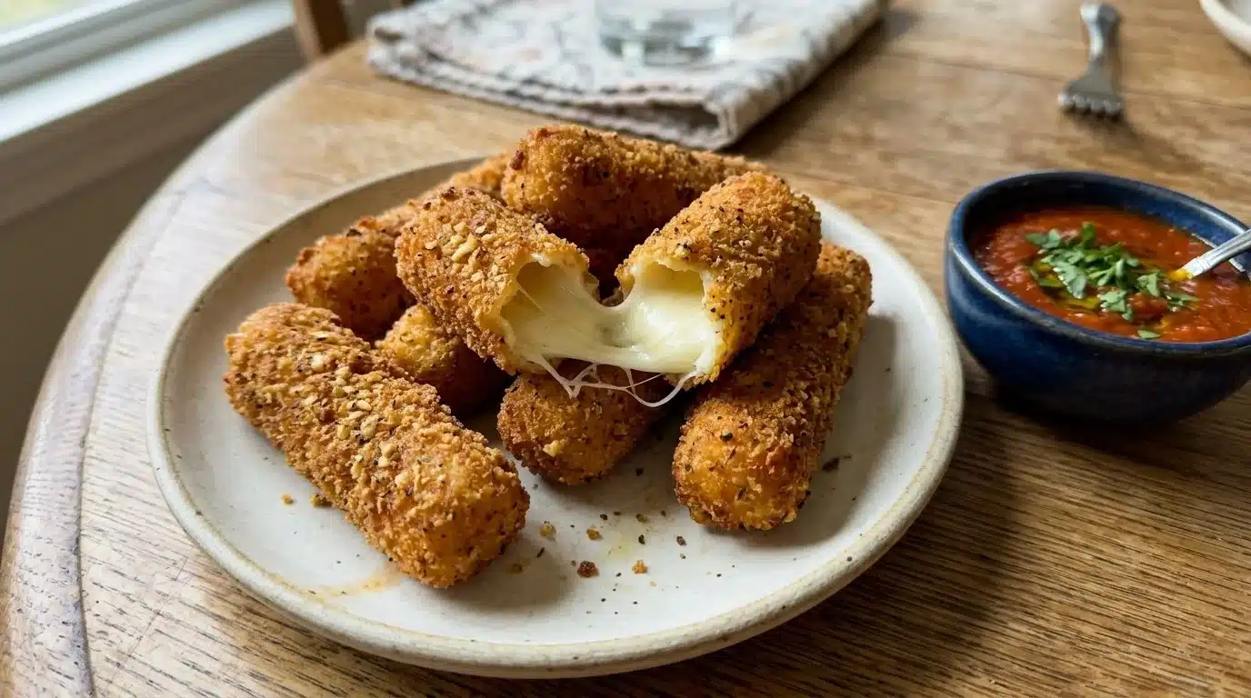 Crispy Fried Mozzarella Sticks – A Cheesy Homemade Delight