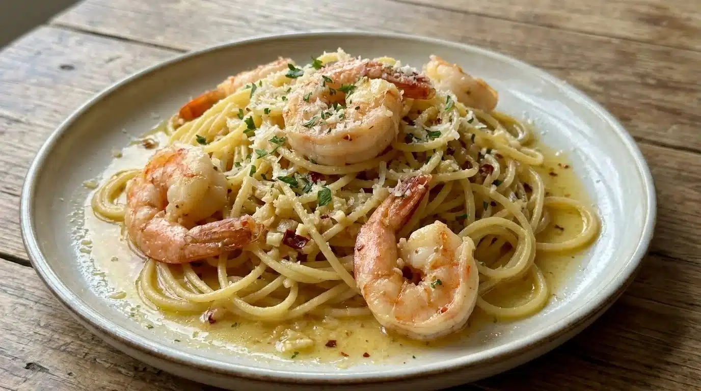 Garlic Butter Prawn Spaghetti