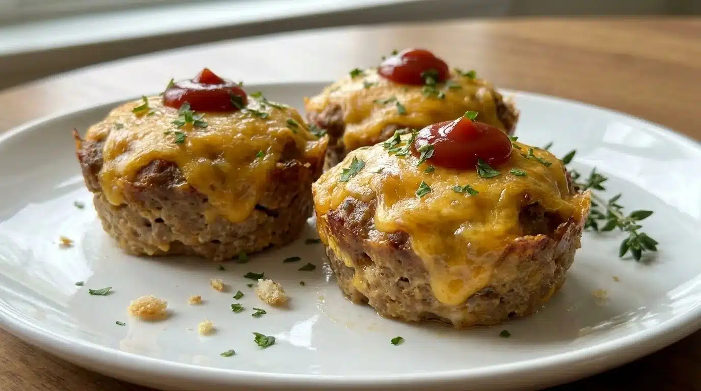 Delicious Lil' Cheddar Meatloaves recipe for family night dinner