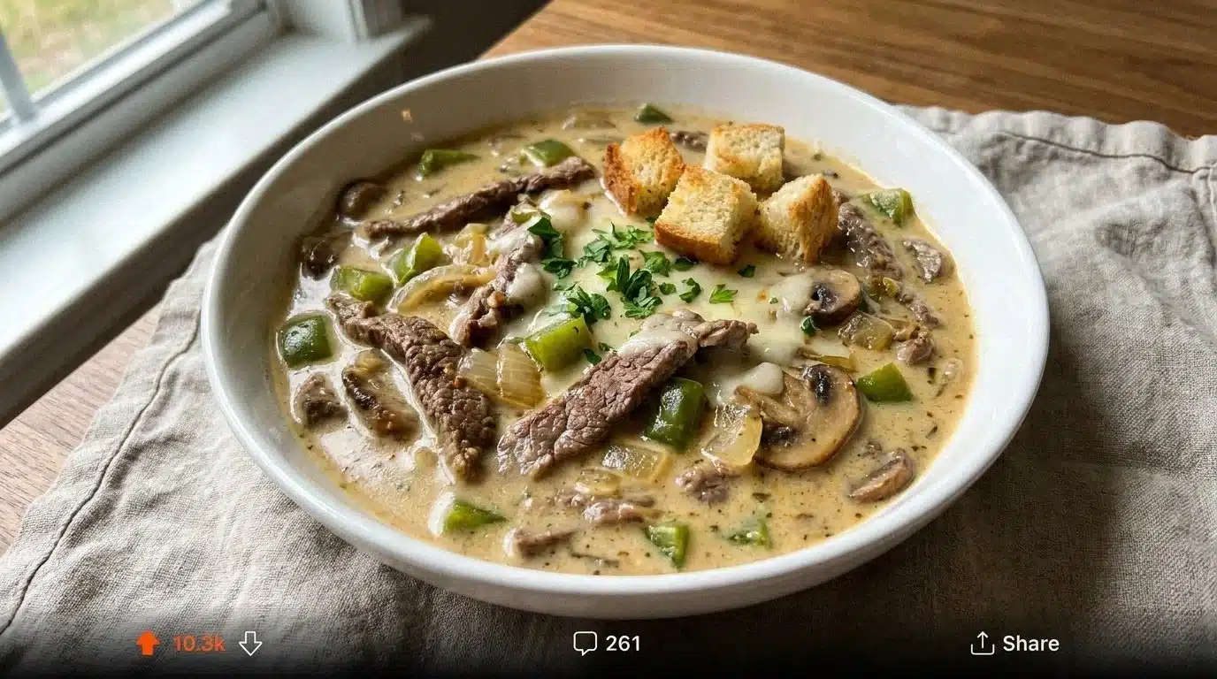 Philly Cheesesteak Soup