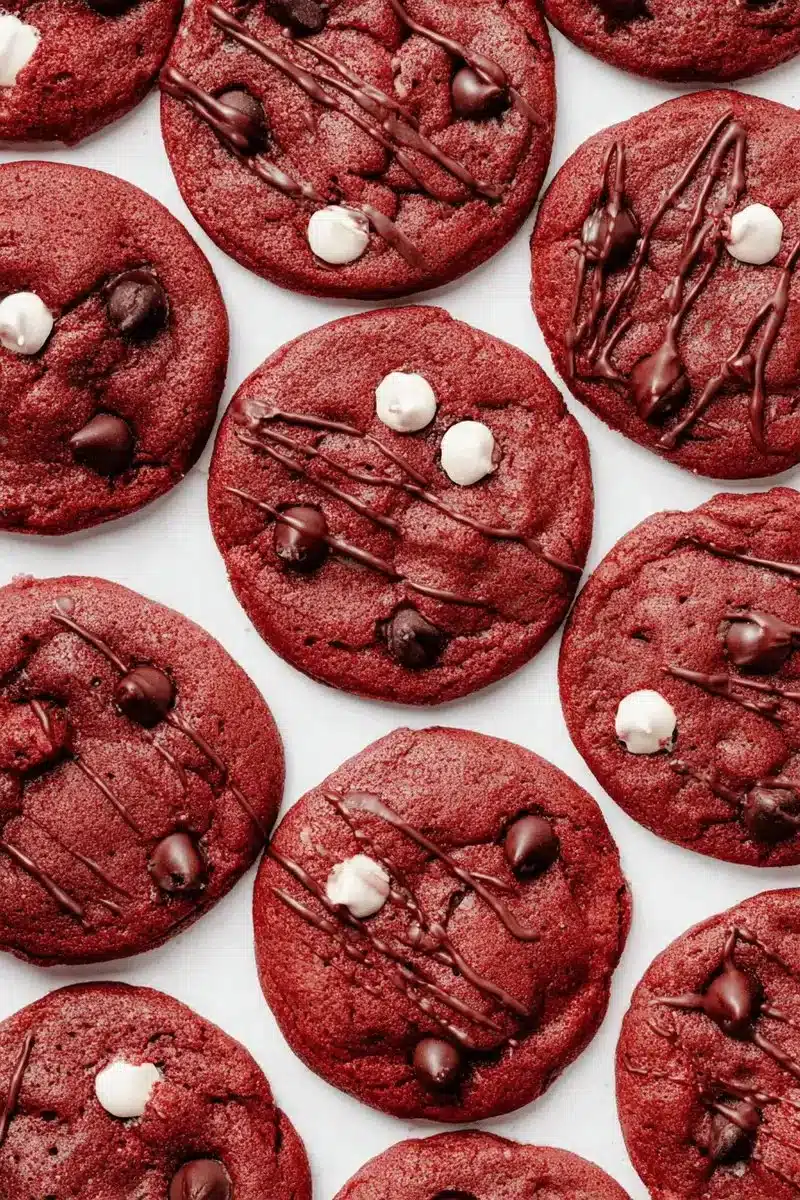 Red Velvet Cookies 1 Deliciously baked Red Velvet Cookies with cream cheese frosting