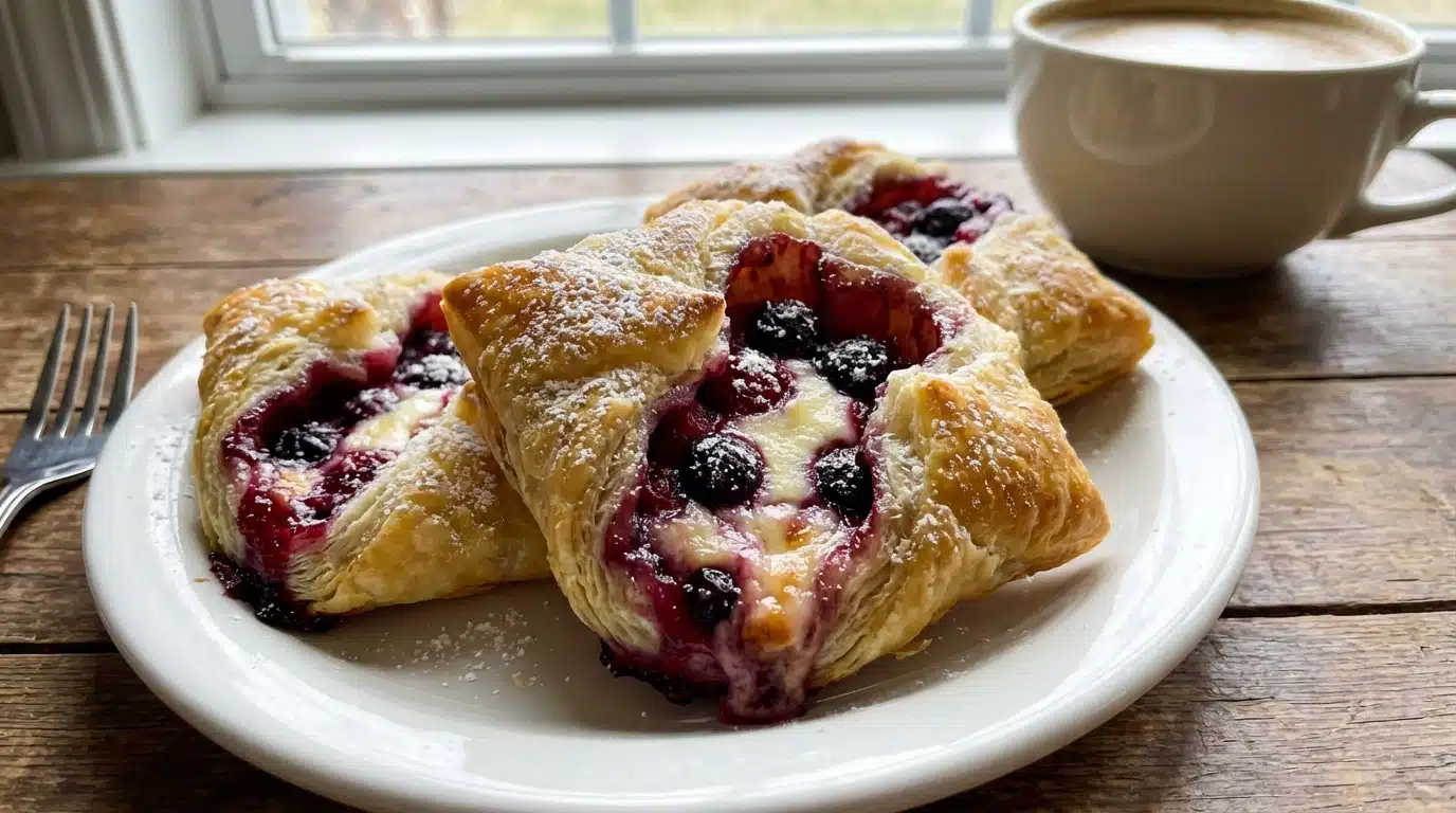 Flaky Berry Cheese Puff Pastries