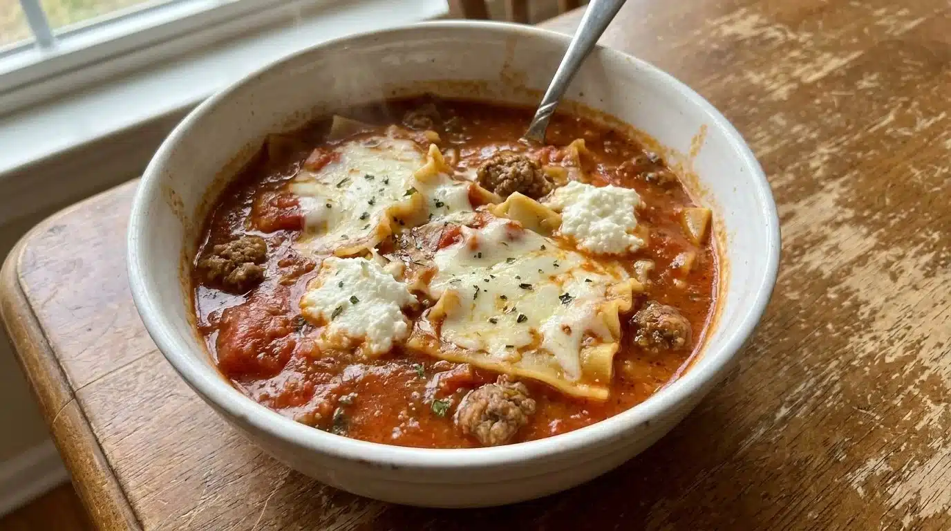 Mouthwatering One Pot Lasagna Soup for Cozy Family Nights