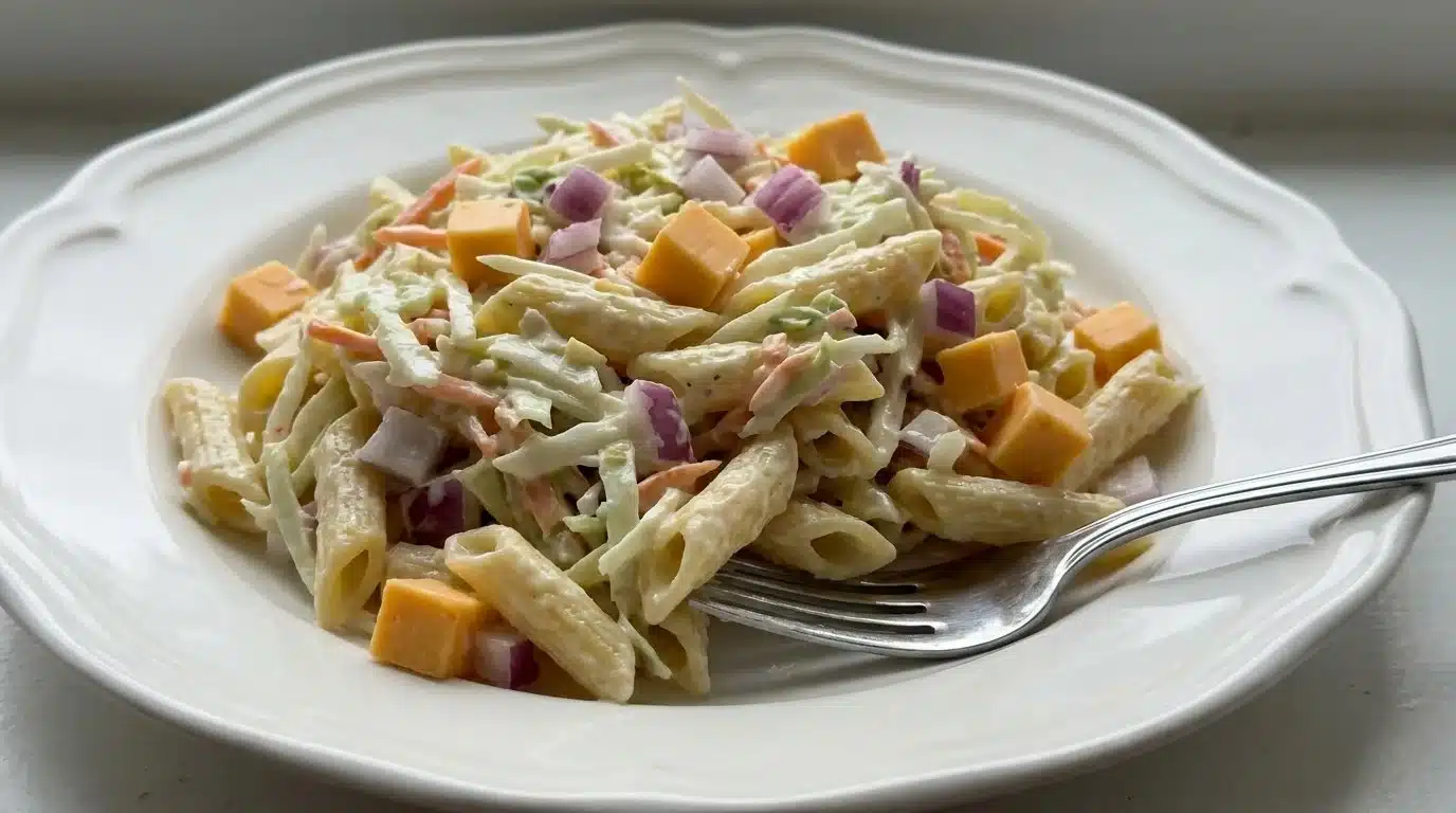 Pasta Salad with Coleslaw Dressing