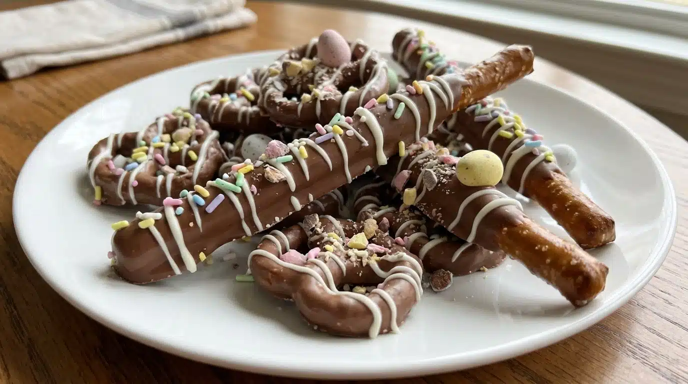 Chocolate Covered Pretzels for Easter