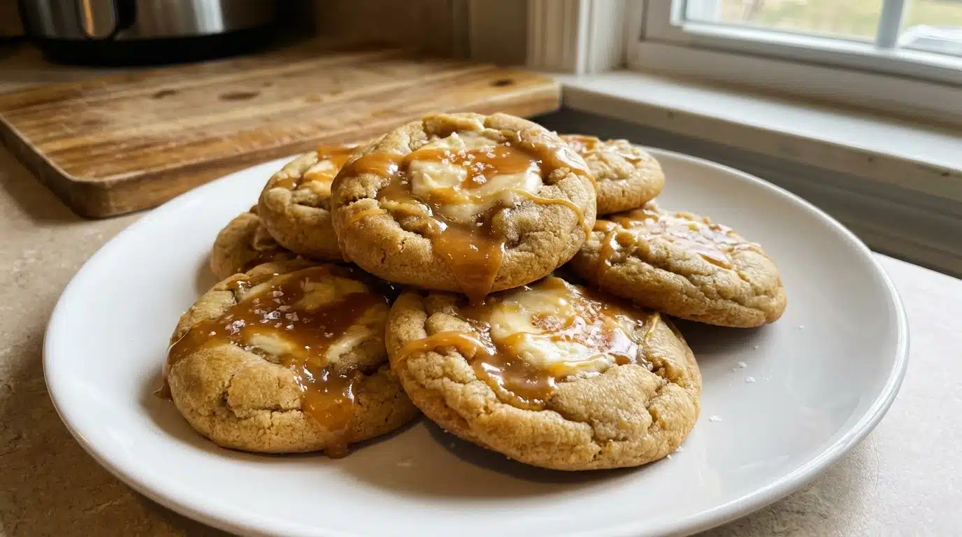 Salted Caramel Cheesecake Cookies
